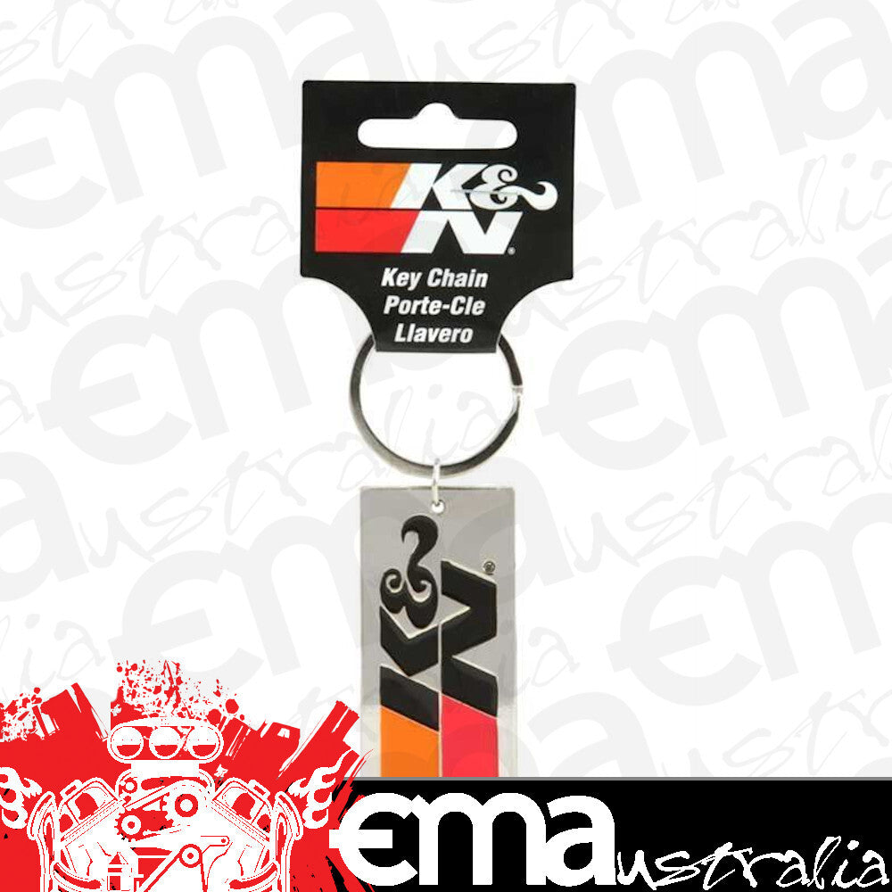 K&N Filters KN87-11494-1 Logo Key Ring Full Colour Logo 2.5" X 1" Chrome Finish