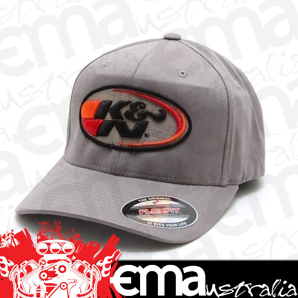 K&N Filters KN88-12090-XL Oval Logo Flexfit Hat Grey Large/X-Large