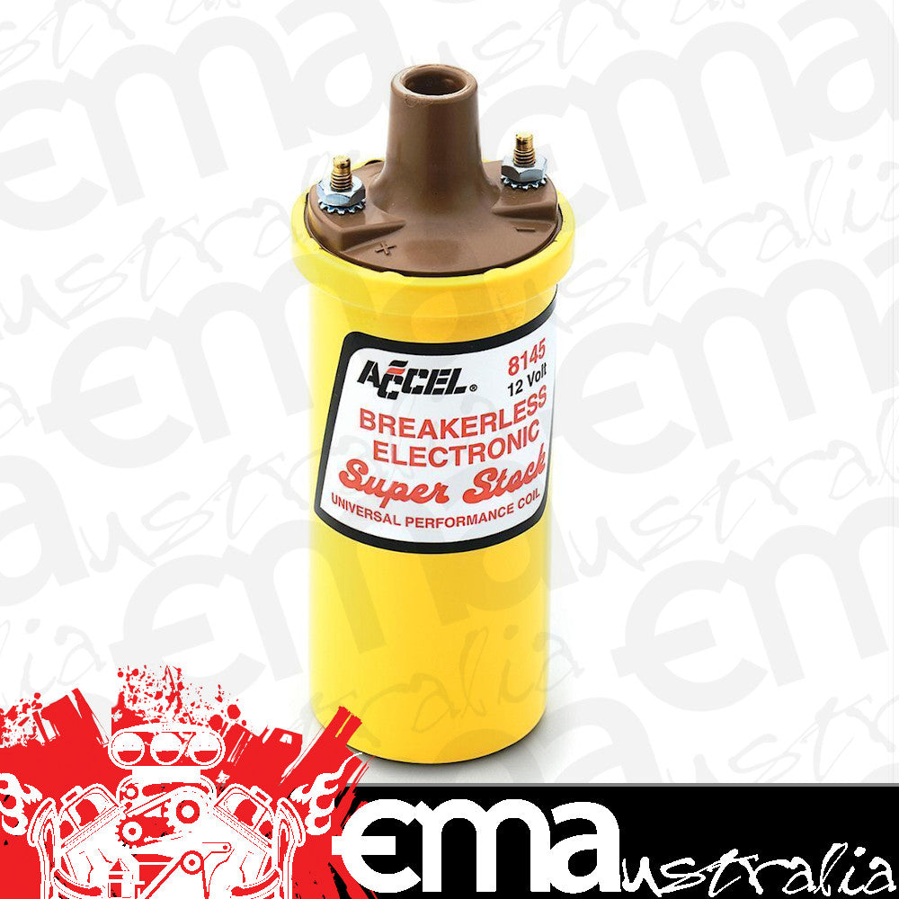 ACCEL SUPERSTOCK ELECTRONIC IGNITION COIL AC8145 YELLOW 45000 VOLTS
