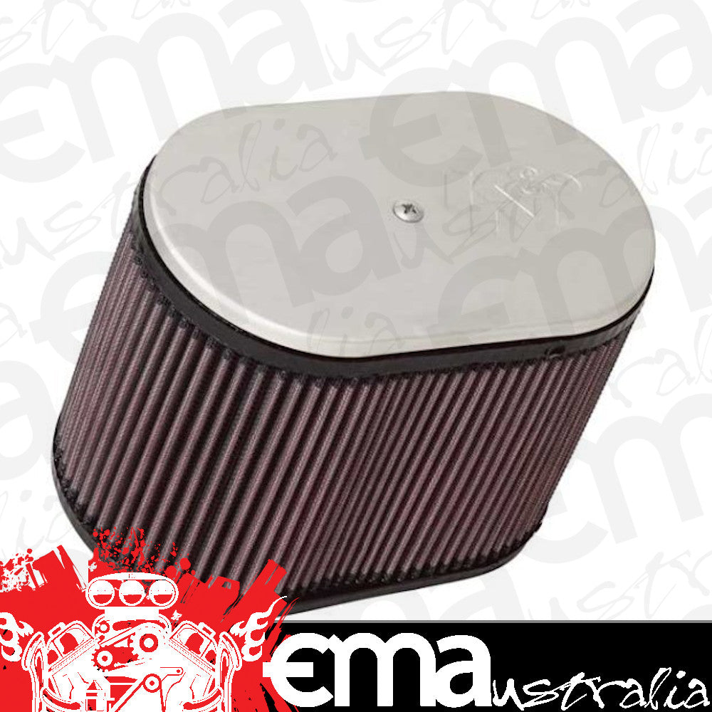 K&N Filters KNRD-5020 Universal Clamp On Filter Suit Dual Flange 2.625 In 67 Mm 6.25 In 159 Mm H X 9 In 229 Mm L X 5.5 In 140 Mm W