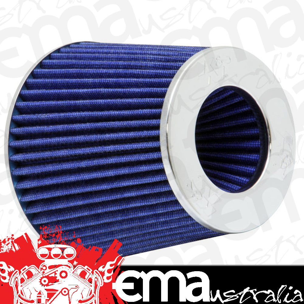 K&N Filters KNRG-1001BL Universal Clamp On Filter Blue Suit 4 In 102 Mm Height: 5.5 In 140 Mm H X 6 In 152 Mm Base Od X 4.75 In 121 Mm Top Od