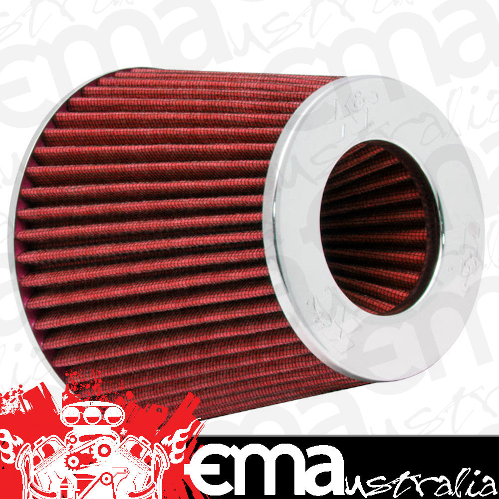 K&N Filters KNRG-1001RD Universal Clamp On Filter Red Suit 4 In 102 Mm Height: 5.5 In 140 Mm H X 6 In 152 Mm Base Od X 4.75 In 121 Mm Top Od