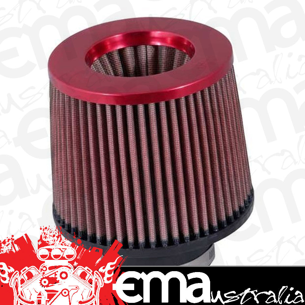 K&N Filters KNRR-3001 Red Universal Clamp On Filter Suit 3 In 76 Mm 5 In 127 Mm H X 6 In 152 Mm Base Od X 5.25 In 133 Mm Top Od