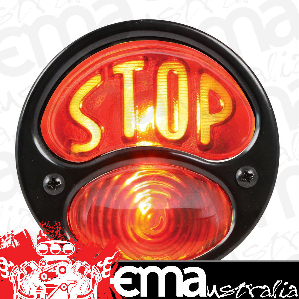 KNS Accessories KNS-KA0022 Ford Model A 1928-31 Duolamp Tail Light w/ Amber Stop Red Lens (each)