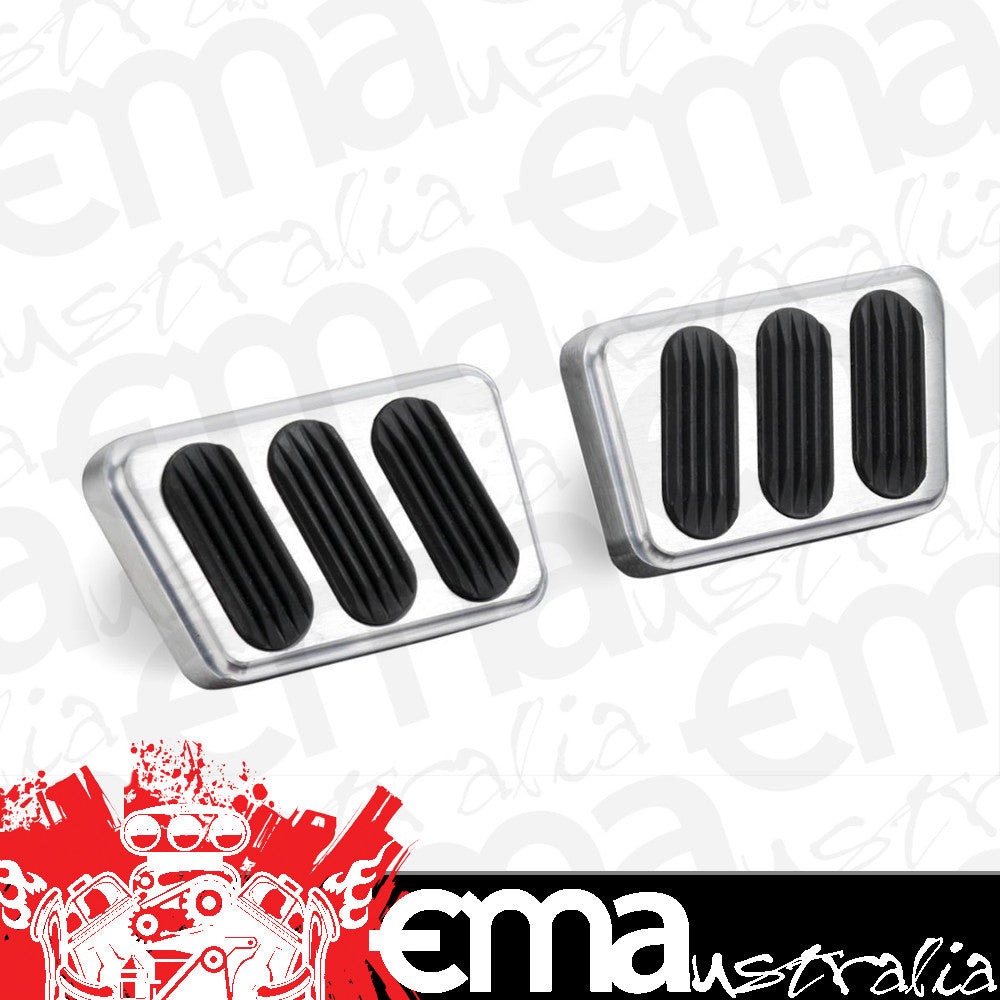 Lokar LK-BAG-6121 Clutch & Brake Pedal Pads Brushed Alloy Suit 64-70 Mustang