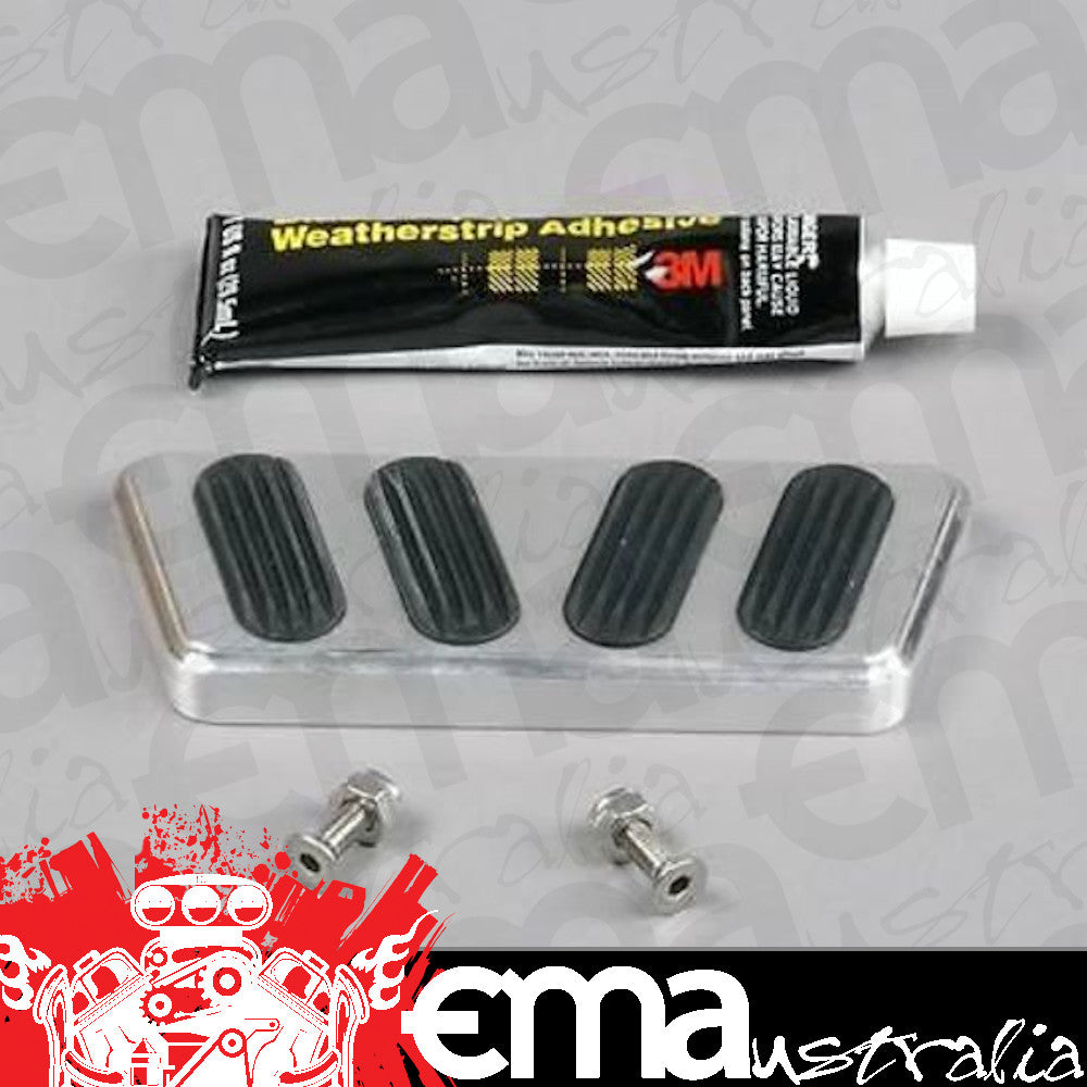 Lokar LK-BAG-6123 Brake Pedal Pad Brushed Billet Alloy W/ Rubber Suit Mustang