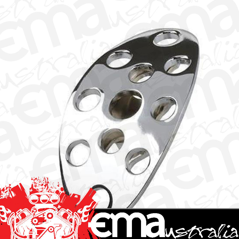 Lokar LK-BAG-6152 Lakester Steel Brake/Clutch Pedal Pad Chromed Drilled