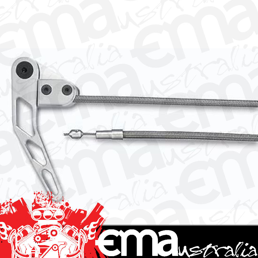 Lokar LK-CHT-1300HTRT Hood & Boot Release Cable Kit R/Hand Brushed S/Steel