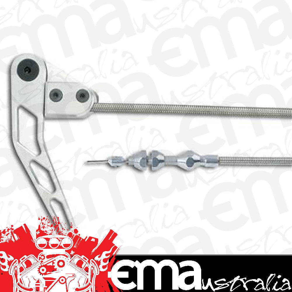Lokar LK-HR-1100HT Bonnet Release Cable Kit Lhs Brushed S/Steel & Billet Alloy