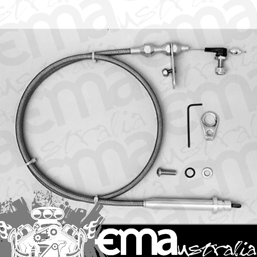 Lokar LK-KDP-2400HT Polished Braided S/Steel Kickdown Cable Kit Gm Th400 Trans