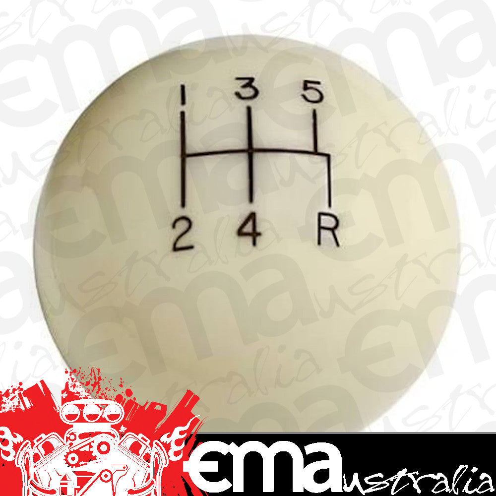 Lokar LK-SK-6872 5-Speed Manual Ivory 2" Gear Knob 3/8-24 & 3/8-16 Threads