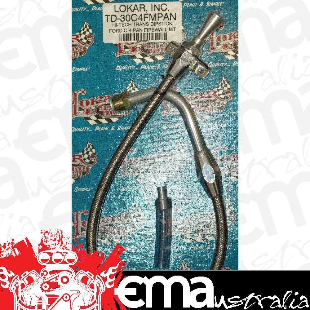 Lokar LK-TD-30C4FMPAN Flexible Braided Transmission Dipstick C4 Firewall Mount Lk Td-30C4Fmpan