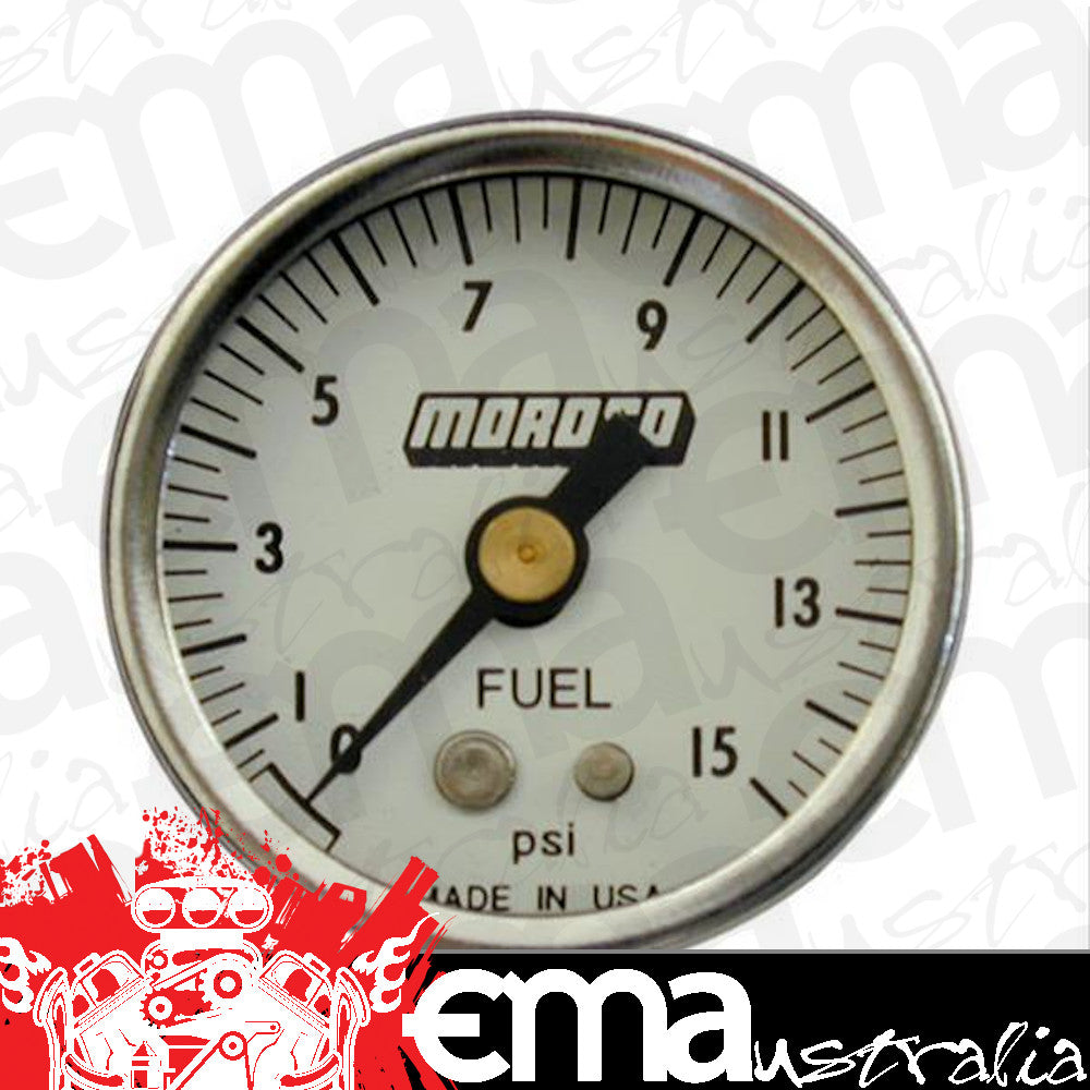 Moroso MO65372 1-1/2" Mech Fuel Pressure Gauge 0-60 PSI Chrome/White Mor65372