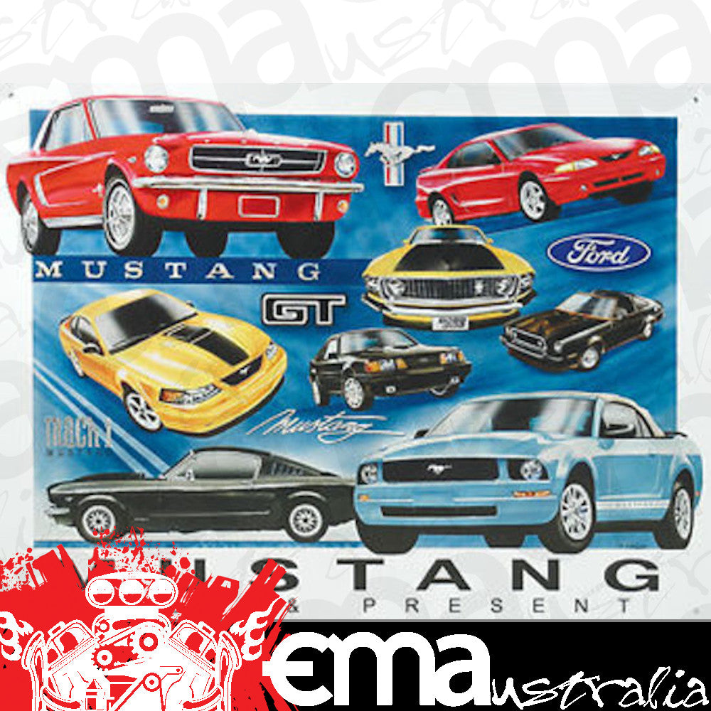 Metal Sign MSI-1272 Mustang Past & Present 16" x 12.5"
