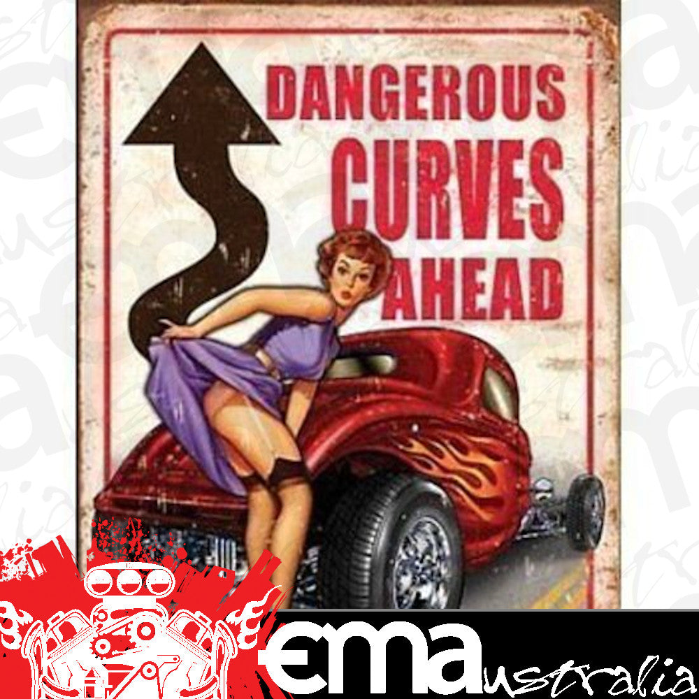 Metal Sign MSI-1670 Dangerous Curves Ahead 16" x 12.5"