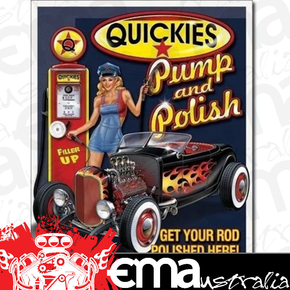 Metal Sign MSI-1746 Quickies Pump & Polish 16" x 12.5"