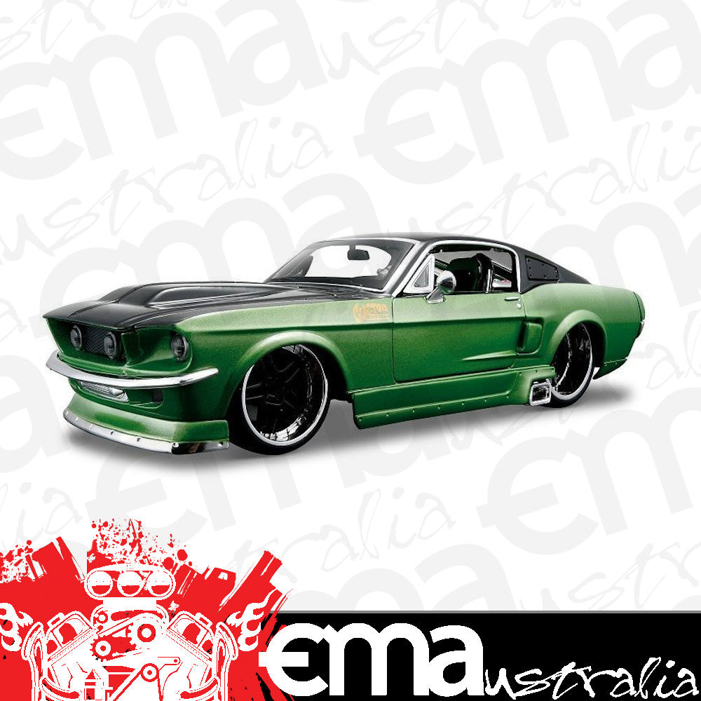 Maisto MSO-39094 1967 Ford Mustang Gt Diecast Model Custom Shop Kit Green 1:24 Scale