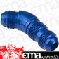 Proflow PFE537-06 45 Degree Male Fitting Bulkhead Adaptor -06AN Blue