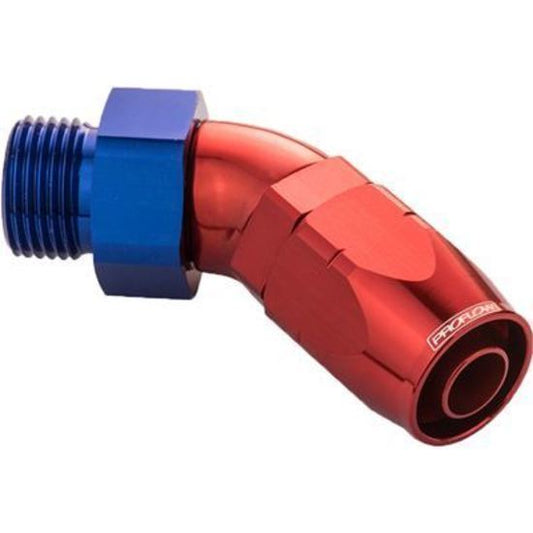 Proflow PFE544-16-16 45 Degree Fitting Hose End -16AN Orb Male to -16AN Blue/Red