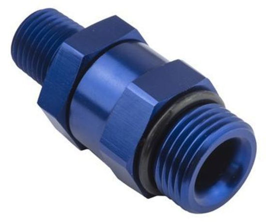 Proflow PFE928-08-04 Fitting Male 1/4" NPT to Fitting Male -08AN O-Ring Swivel Blue