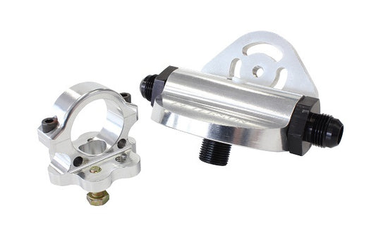 Peterson PFS09-0342 Remote Filter Mount Suit Chevy filter Right to Left -10 AN fittings clamps to 1-1/2" tube.