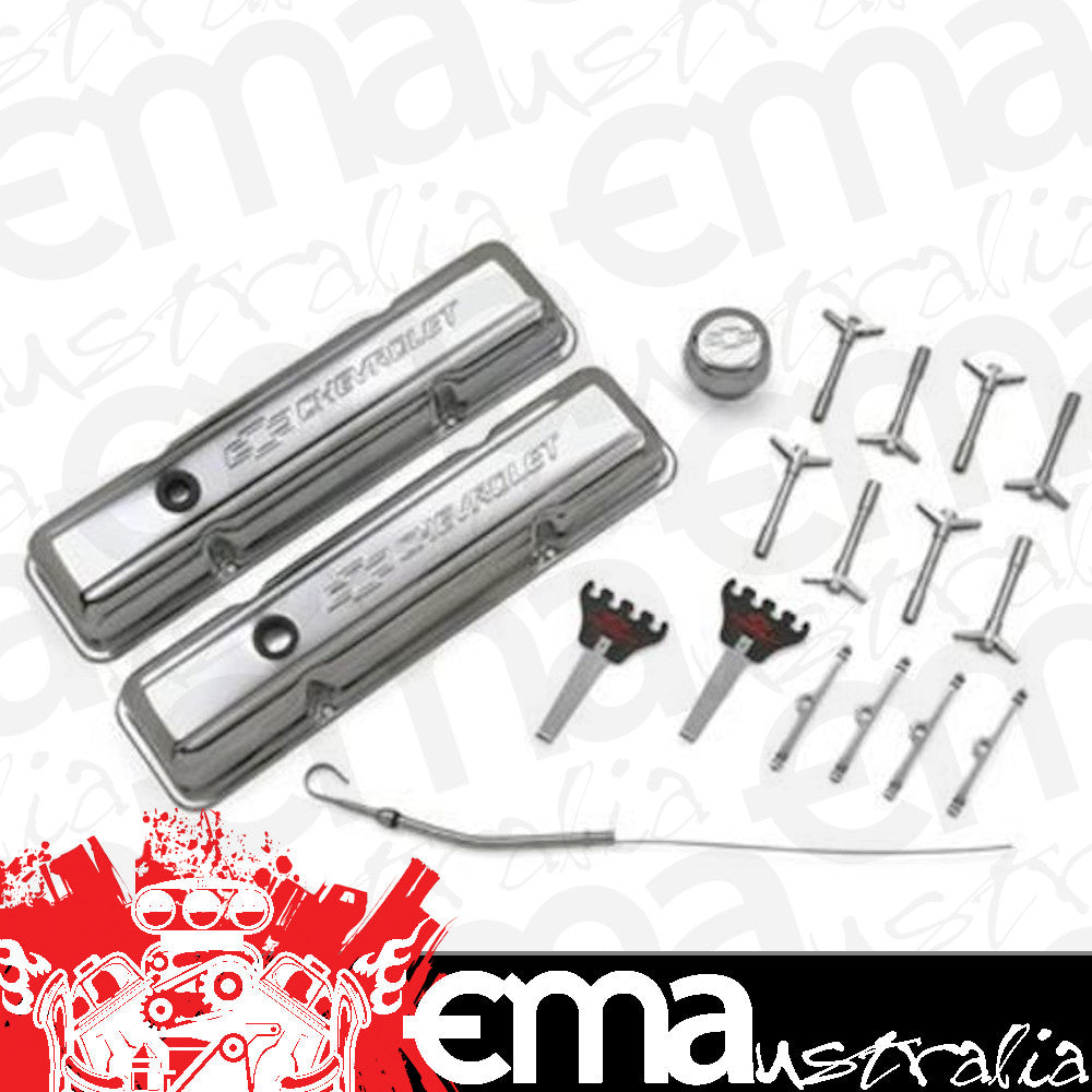 Proform PR141-002 Dress Up Kit w/Short Baffled Valve Covers & Wing Nuts. Chevrolet S/B V8 1958-86.