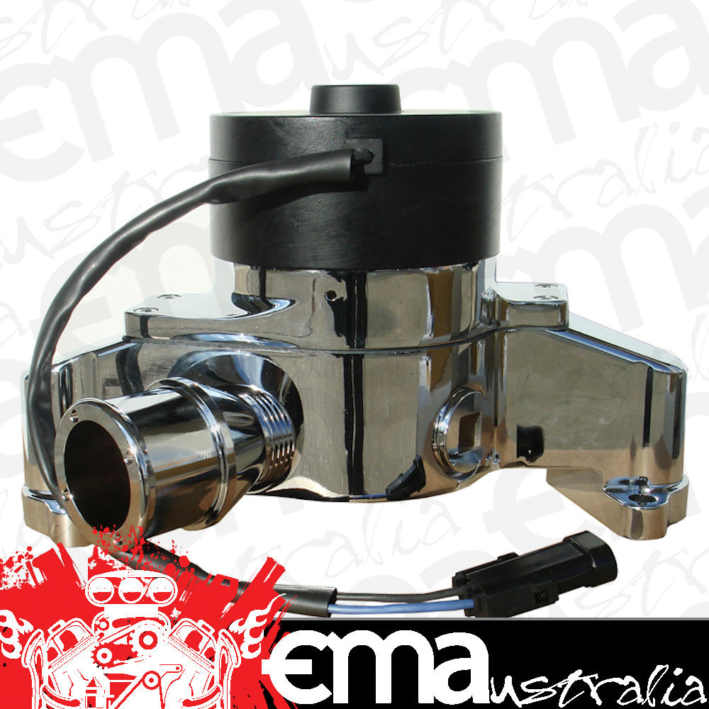 Proform PR68232C Billet Electric Water Pump Chrome suit SB Chrysler w/ Backing Plate & Hose Fitting