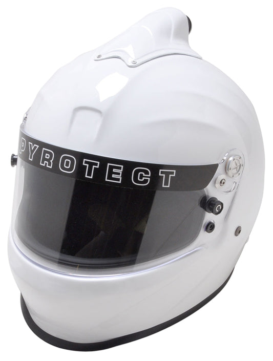 Pyrotect PY8006005 Prosport Full Face Duckbill Top Forced Air Helmet 2x-Large White w/ Clear SHEIld. Snell Sa2015 Rated