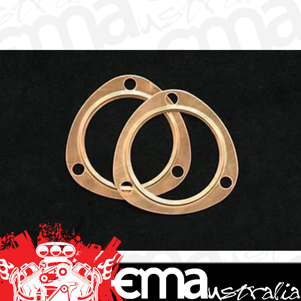SCE Gaskets SCE4250 Pro Copper Embossed 3 Bolt Collector Gaskets 2.5" 1 (pair)