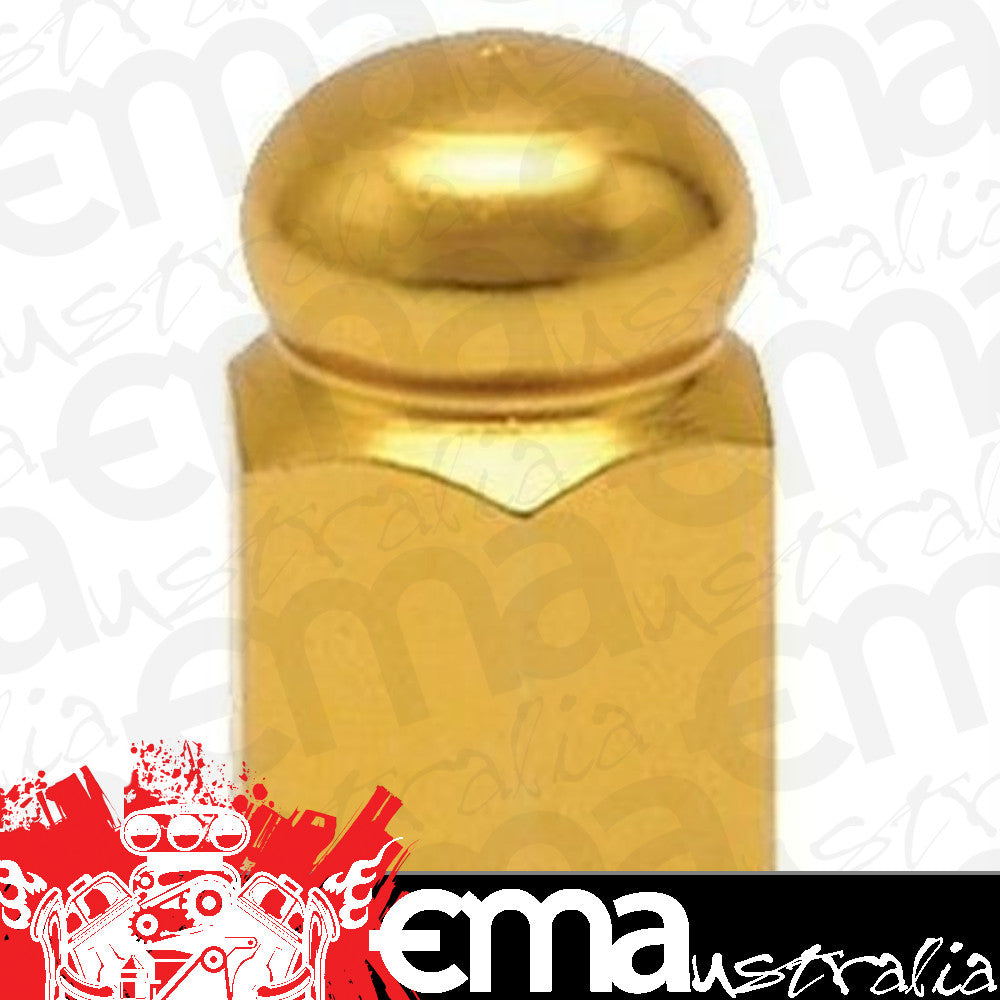 Trik Topz TT8187 Tyre Valve Caps - Gold Hex Dome (Set of 4)