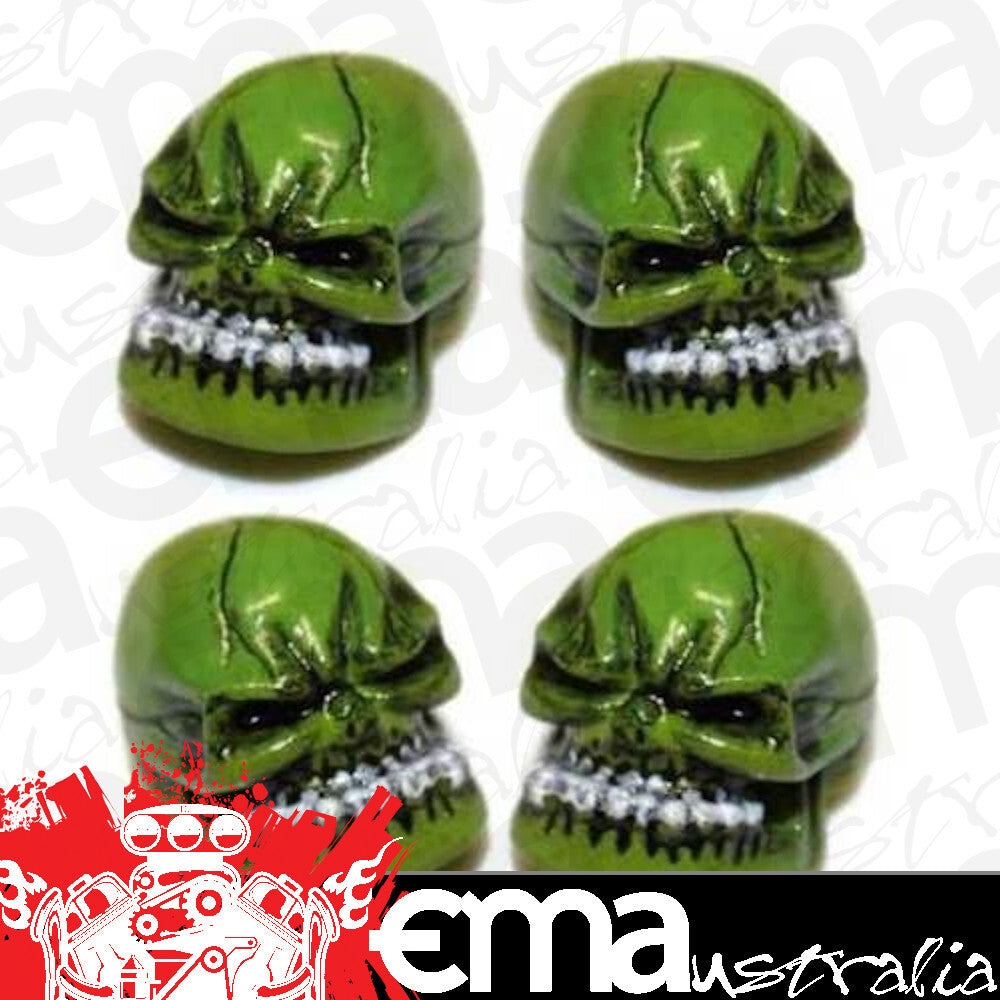 Green Skull Universal Tyre Valve Caps TT8210