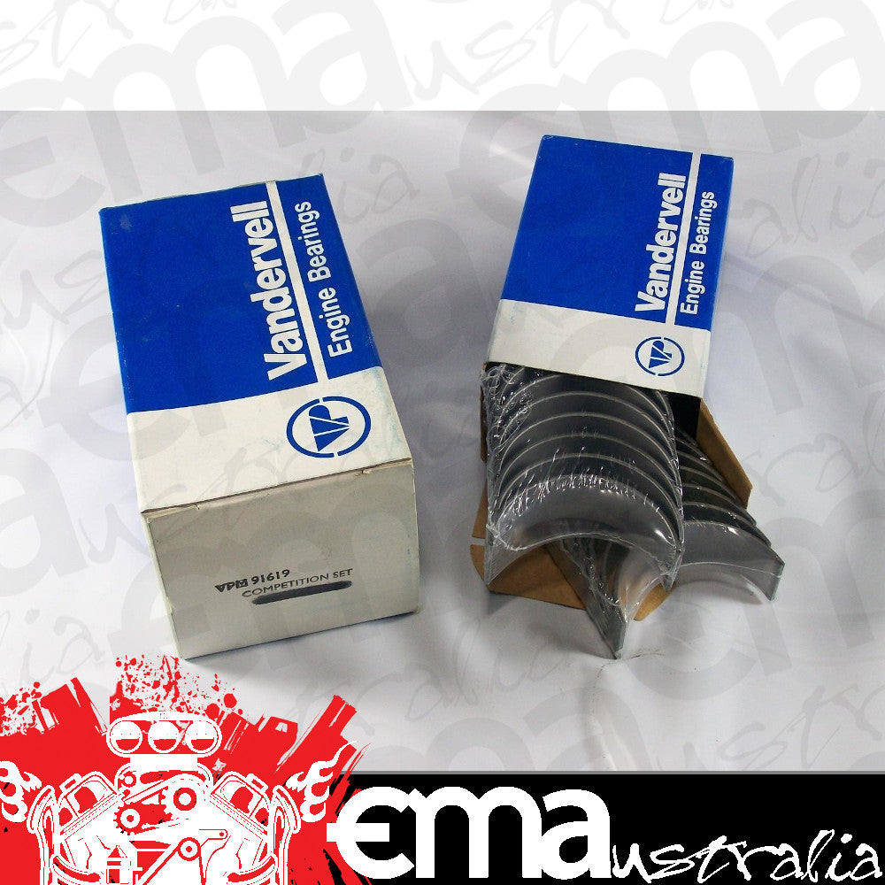 Vandervell VPM91619001 Chev SB V8 Competition Main Bearing Set +.001 Oversize Vpm91619 001