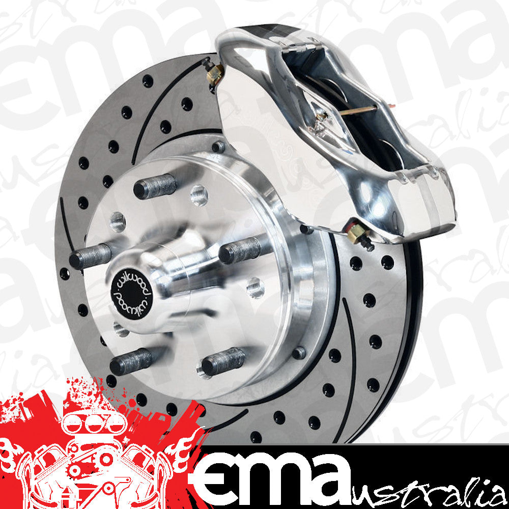 Wilwood 140-10996-DP Dynalite Pro Front Brake Kit Drilled Polished for Holden HQ-on, VL & Torana, Camaro & Chevelle