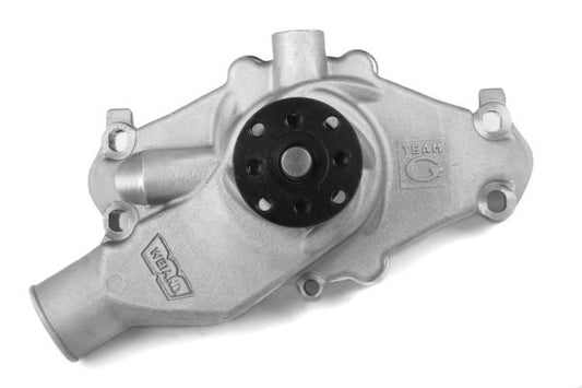Weiand WM9221 SB Chev Circle Track Team G Water Pump W/ "Twisted Snout" Design Adjustable Satin Finish