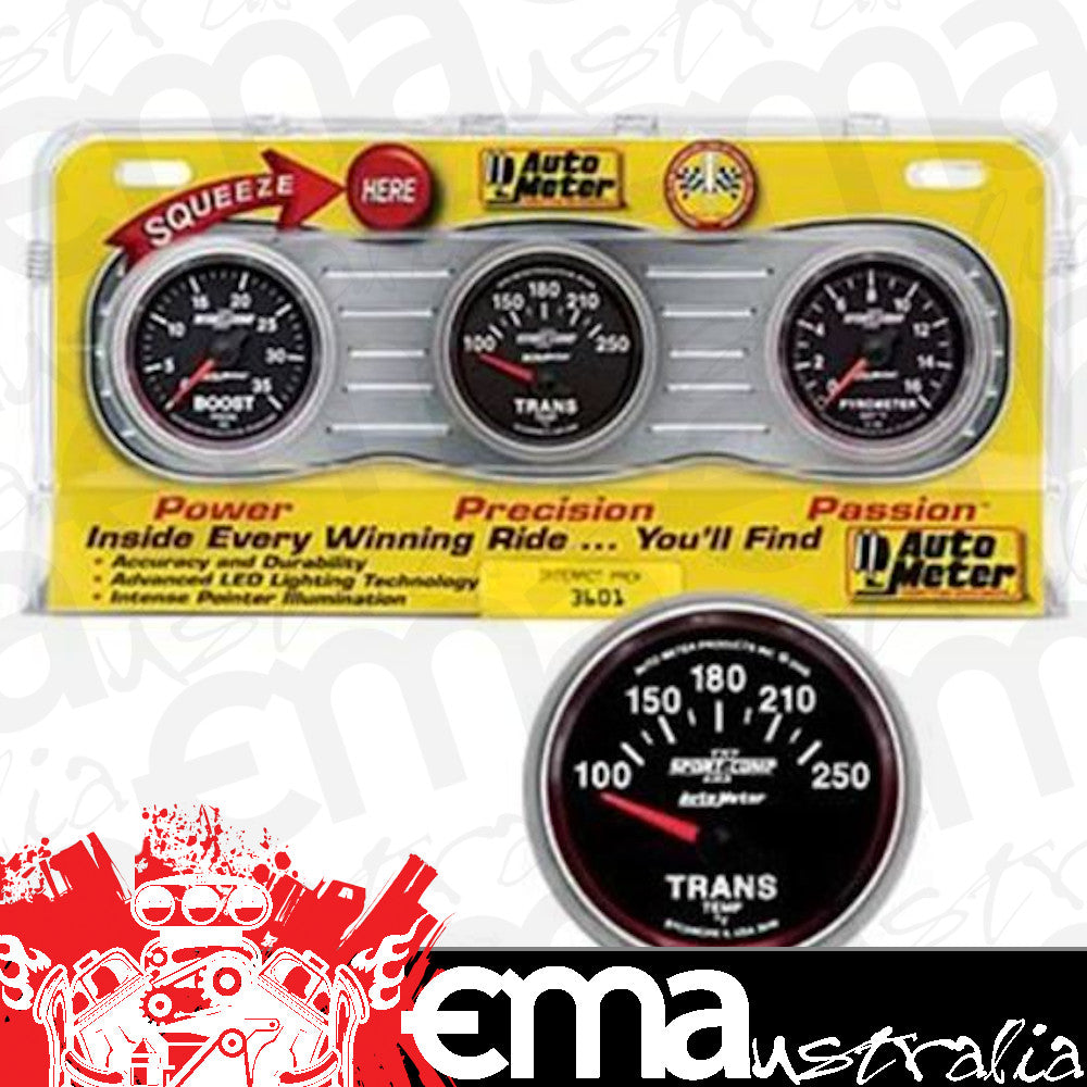 AutoMeter AU3601 Kit Sport-Comp Boost Pressure Exhaust Pyrometer Transmission Temperature Kit