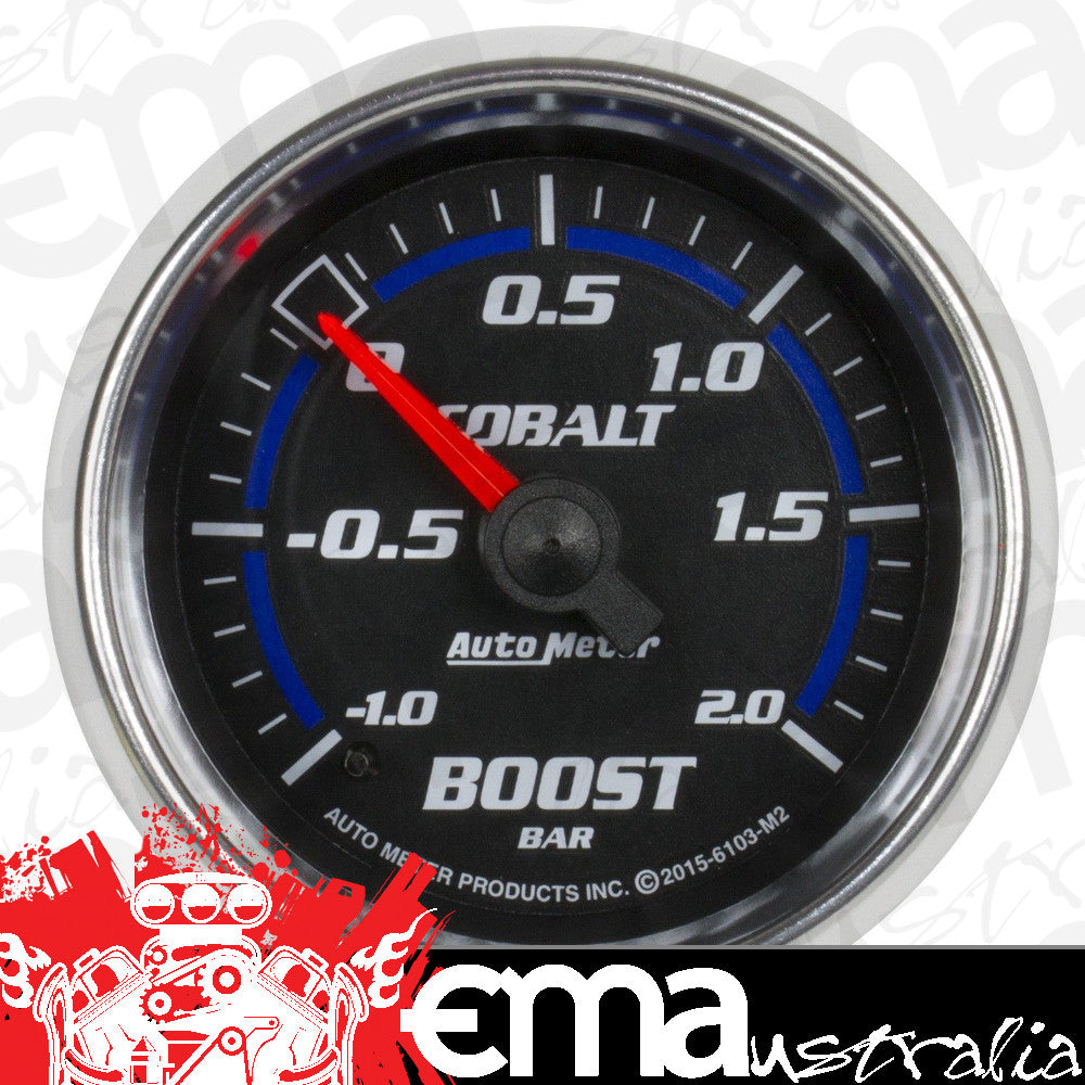 AutoMeter AU6103-M2 Cobalt 2-1/16" Mech Boost/Vacuum Gauge -1/+2 Bar