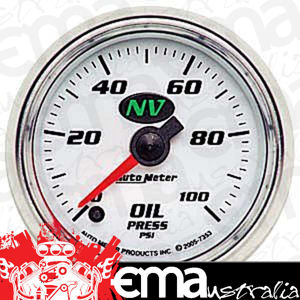AutoMeter AU7353 NV 2-1/16" Elec Oil Pressure Gauge 0-100 PSI