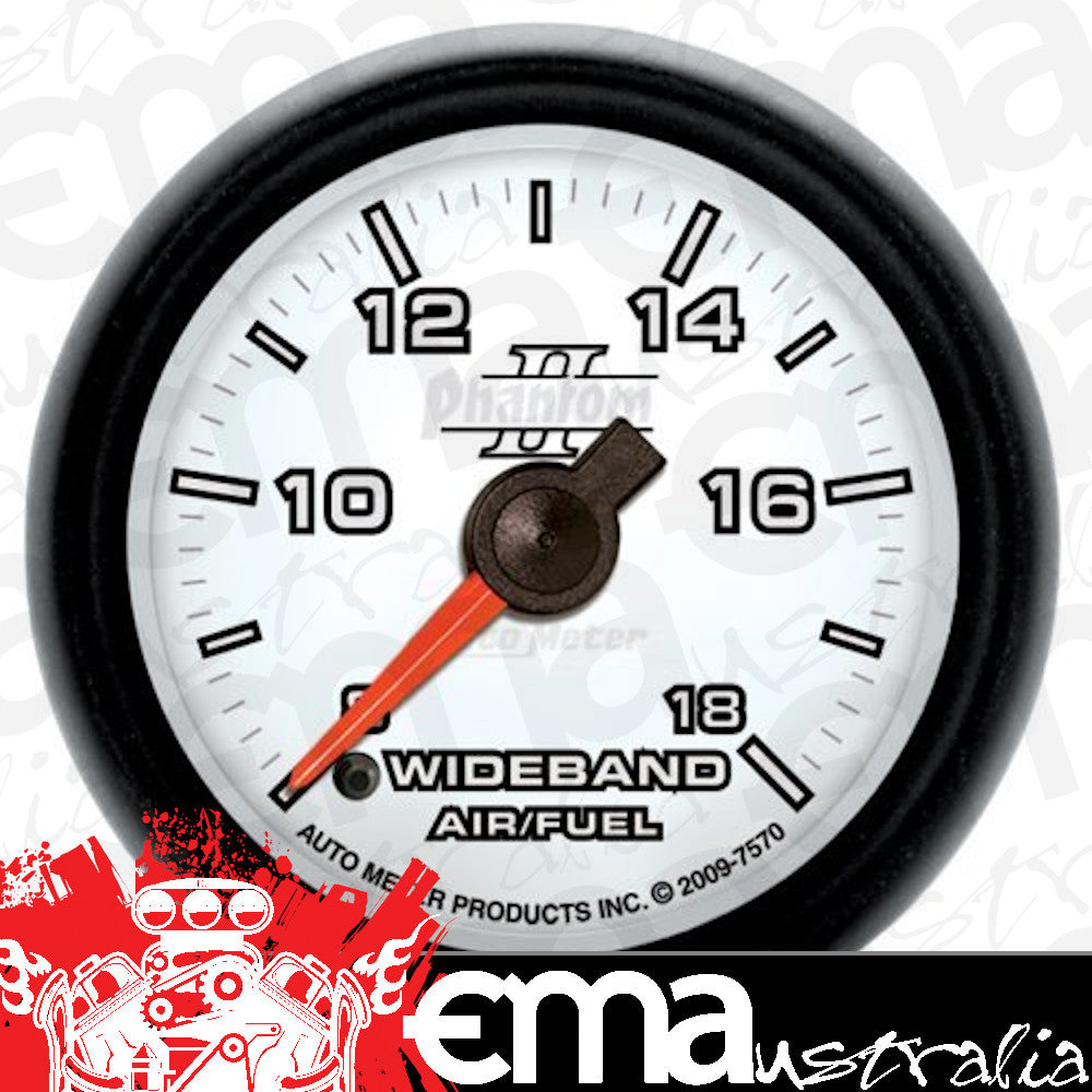 AutoMeter AU7570 Phantom II Air / Fuel Ratio Wideband Gauge 2-1/16" Full Sweep Elec Range:8:1-18:1 Afr