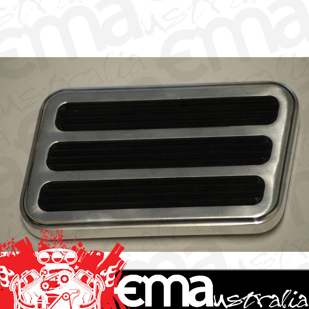 Cal Customs CAL-4032 Cal Custom Polished Aluminium Rubber Inserted Brake Pedal 4.5"X2.5"