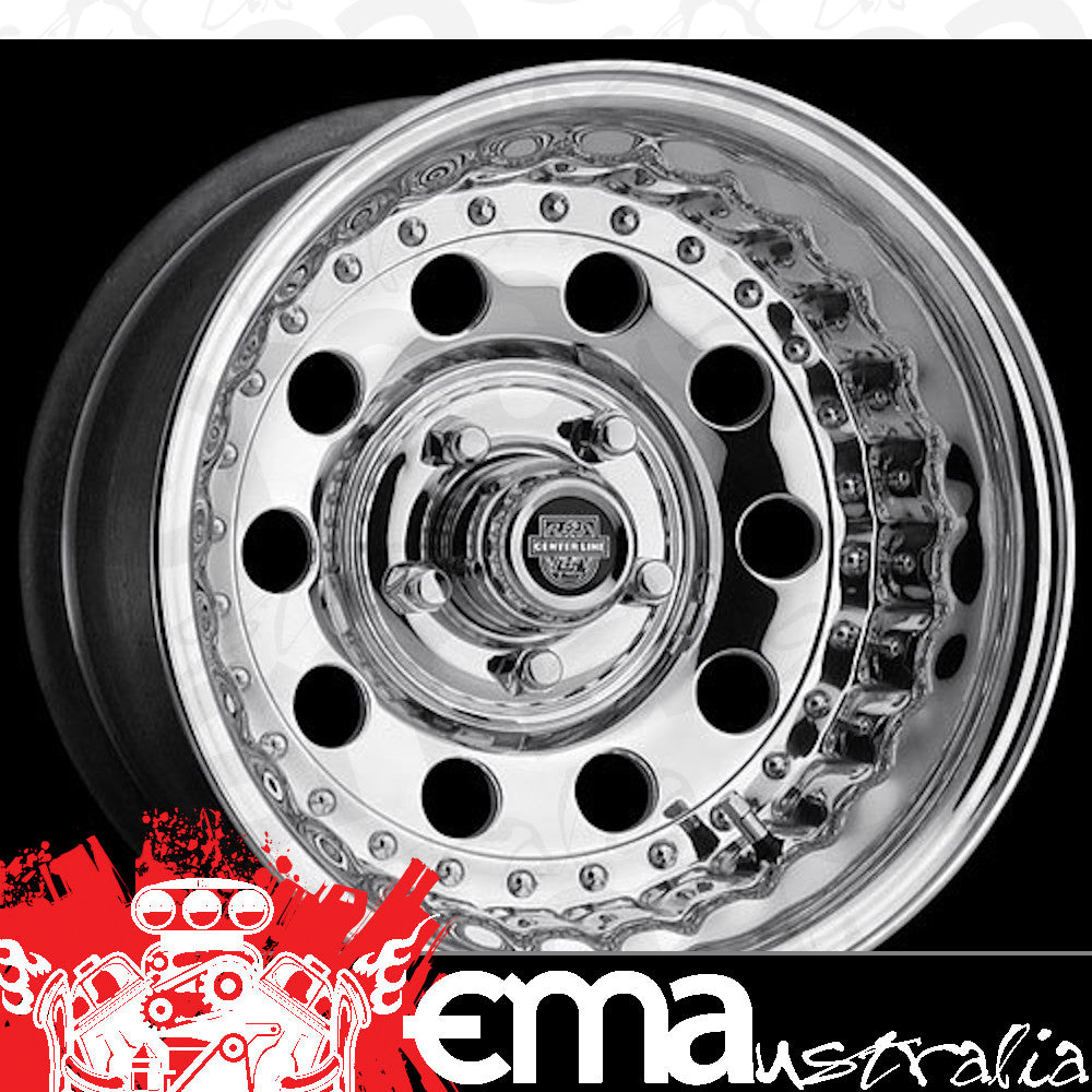 Center Line CE03-5125-507 Convo Et 15" x 12" Wheel - Hi-Polish Mirror Finish 5x4.5"/4.75" Ford/Chev Holden HQ Multi-Fit Bolt Circle 5" Backspace Ce03-5125-5