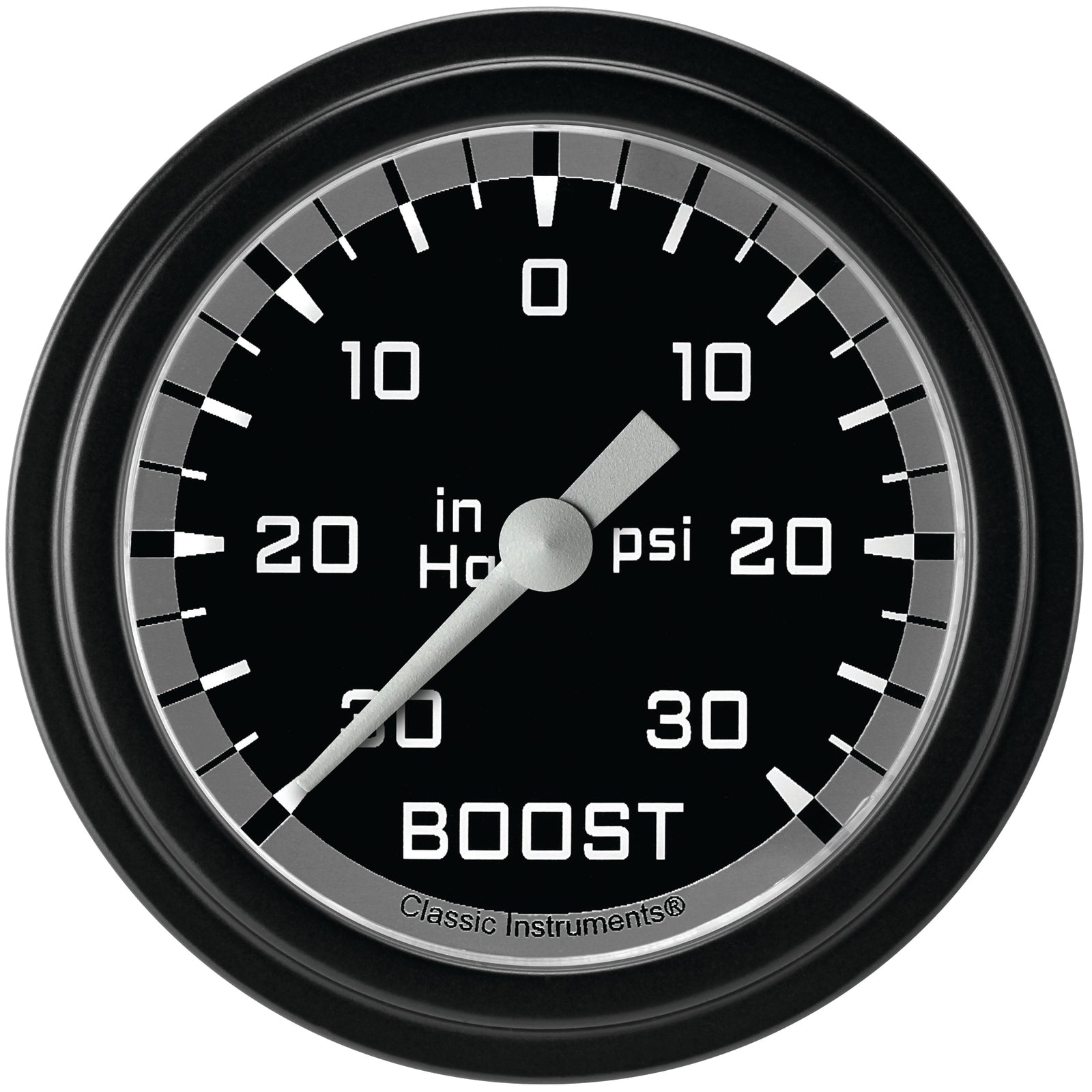 Classic Instruments AX341GBLF Autocross Gray 2 5/8" Boost/Vac Gauge