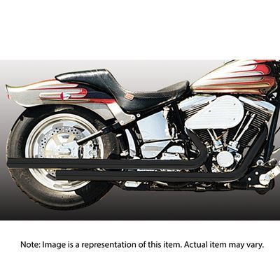 Hooker HK27942-1DHKR Exhaust Pipes Rebel Black For Harley 84-07 Softail Short Staggered Straight Cut