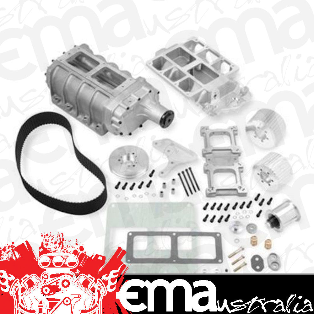 Supercharger System Roots 6-71 Series Satin Chevy 1955-86 Small Block Kit