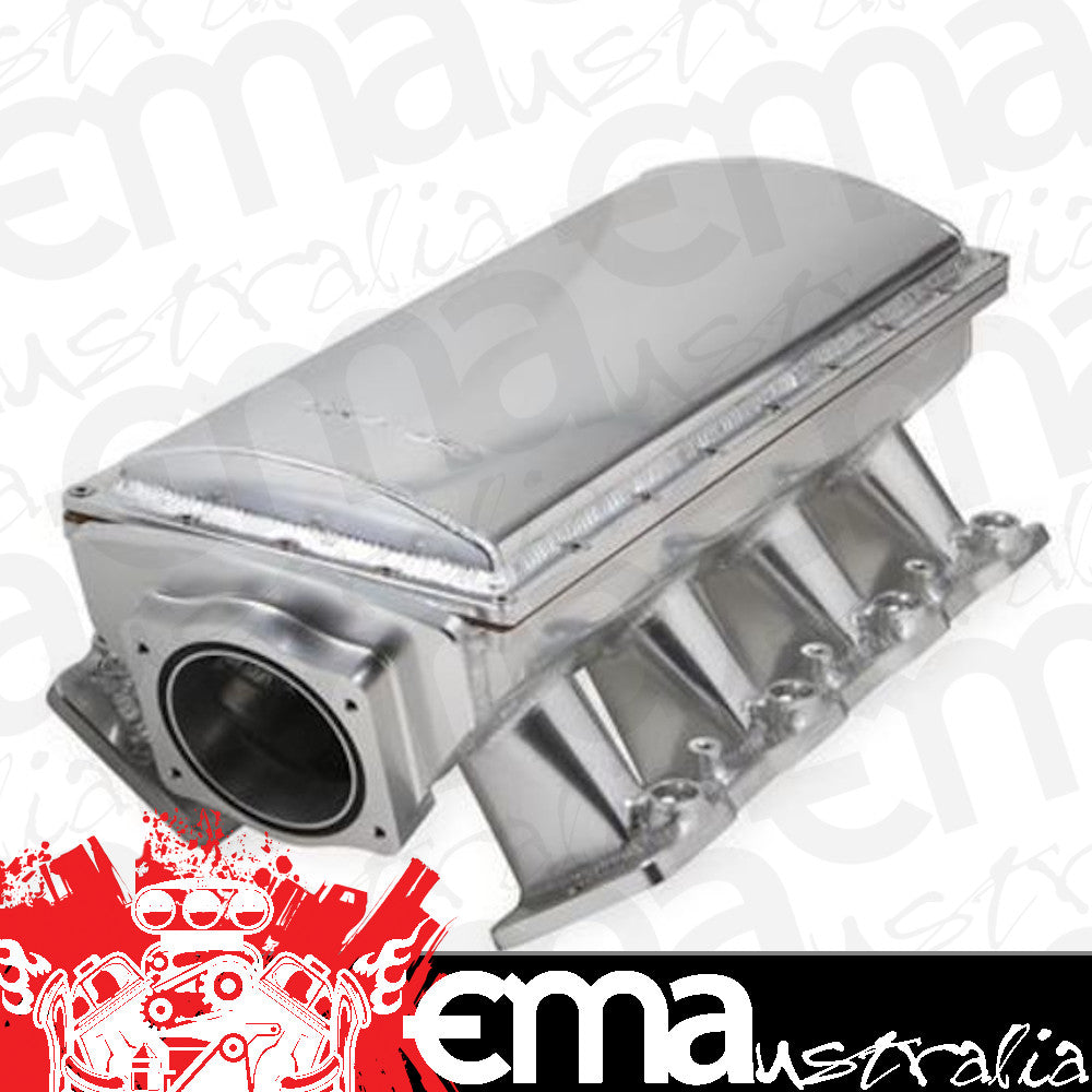 Hi-Ram Fabricated Intake Manifold 90mm Race Series LS1/2/6 w/ removable topTB spacer and Fuel Rail kit Silver w/ Sniper EFI logo