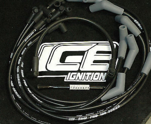Ice Ignition ICE-9FOR809 9mm Leads Early Ford 302 351 Windsor Around Covers