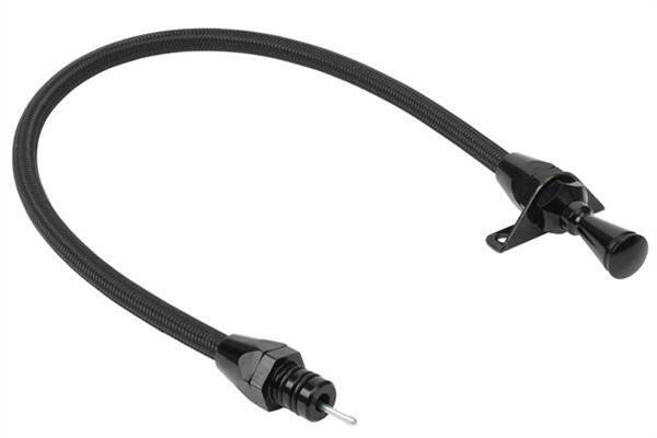 Lokar LK-XTD-34L80FM   Chev 4L80E Transmission Dipstick Firewall Mount Braided Stainless Steel Black