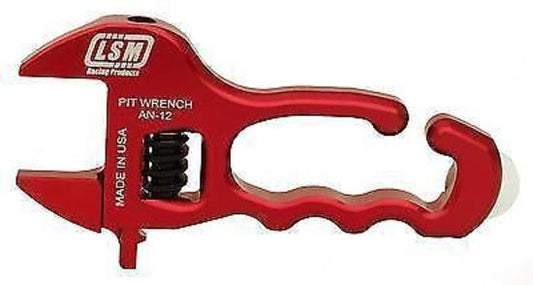 LSM LSMAN-12 Pit Wrench Adjustable -3 an To -12 an Red Anodized