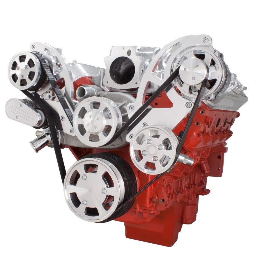 CVF LSX-WRAPTOR-AC Chevy LS Engine Serpentine Kit - AC Alternator & Power Steering