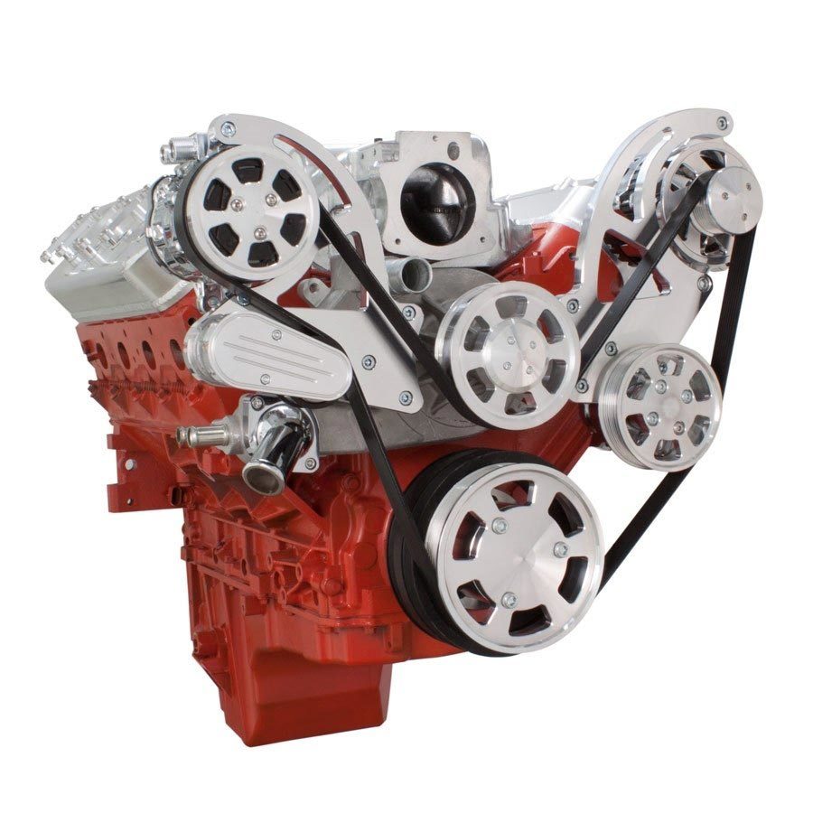 CVF LSX-WRAPTOR-AC Chevy LS Engine Serpentine Kit - AC Alternator & Power Steering