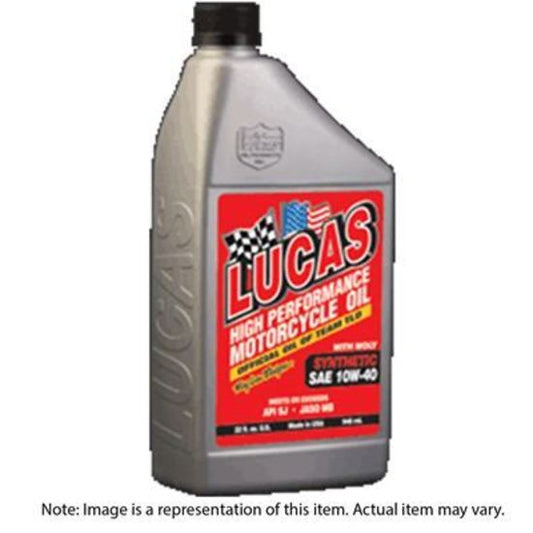 Lucas Oils LUS-10777 Synthetic SAE 10W-40 Moly Motorcycle Oil 1 Quart